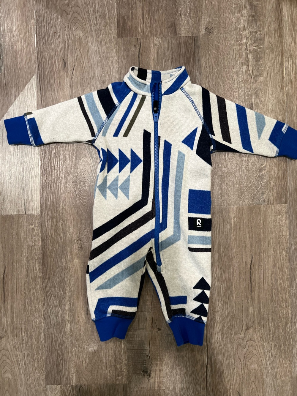 Reima Myytti Fleece Jumpsuit Blue & Grey Geometic 9-12 months